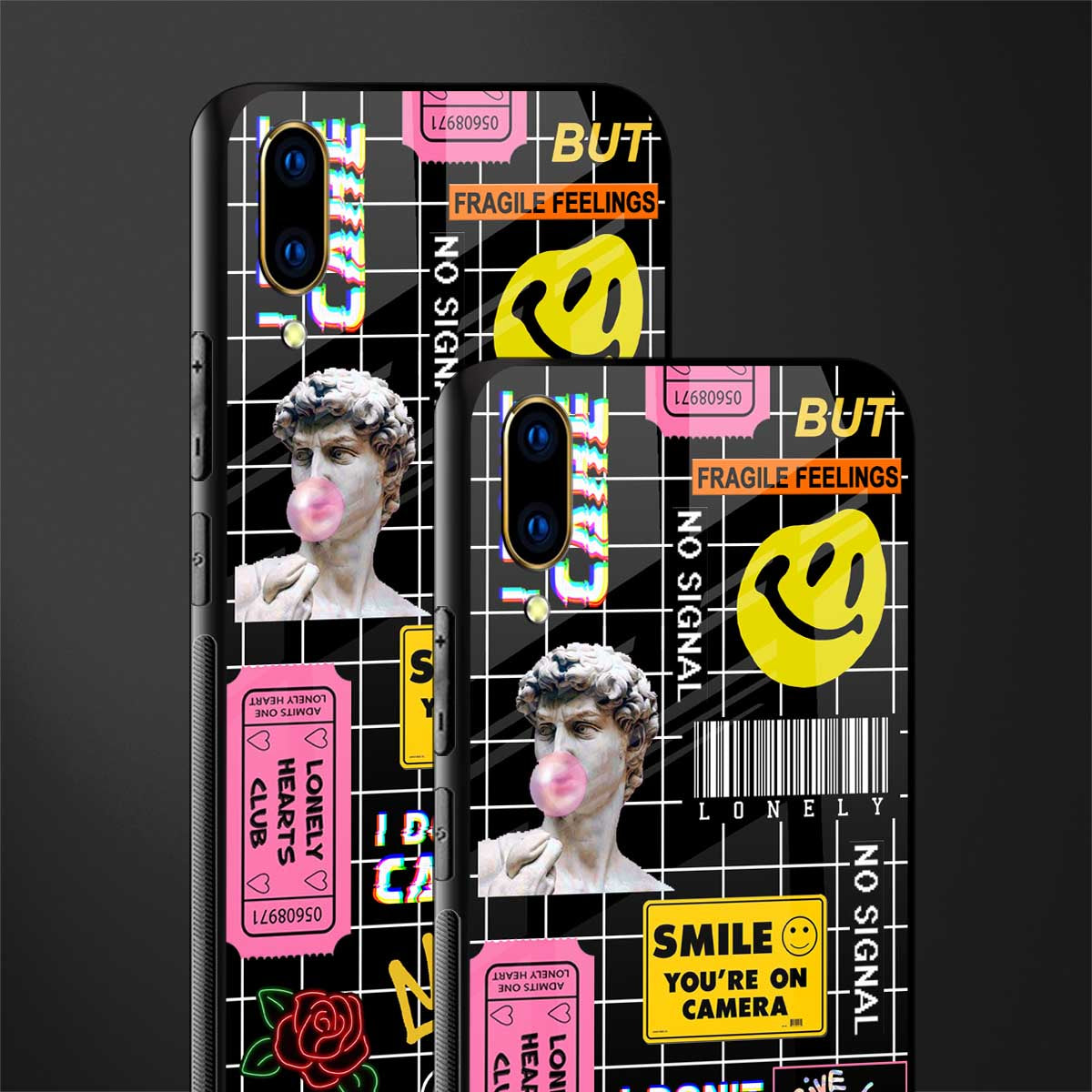 lonely hearts club black glass case for vivo v11 pro image-2