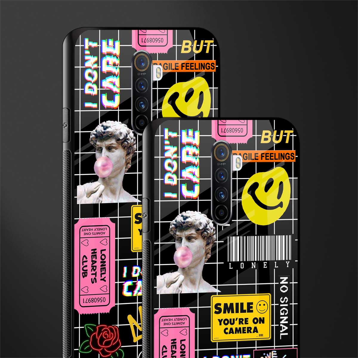 lonely hearts club black glass case for realme x2 pro image-2