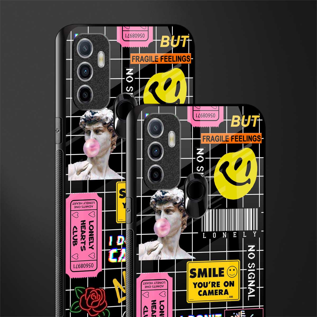 lonely hearts club black glass case for oppo a53 image-2