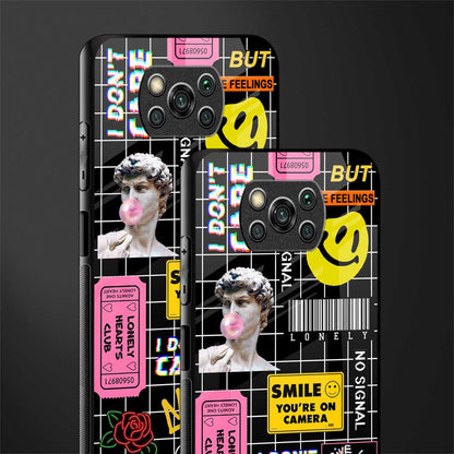 lonely hearts club black glass case for poco x3 image-2