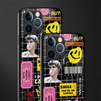lonely hearts club black glass case for iphone 12 pro image-2