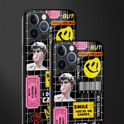 lonely hearts club black glass case for iphone 13 pro max image-2