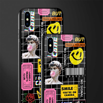 lonely hearts club black glass case for iphone xs max image-2