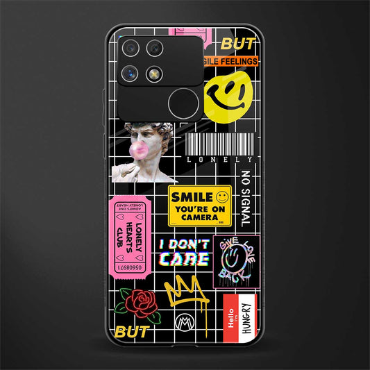 lonely hearts club black back phone cover | glass case for realme narzo 50a