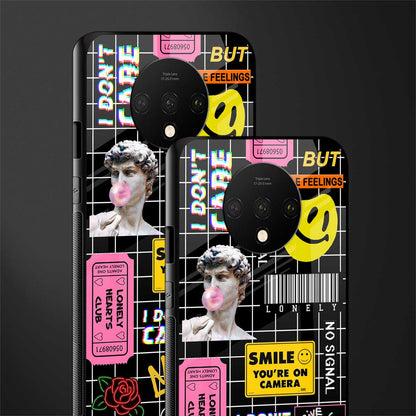 lonely hearts club black glass case for oneplus 7t image-2