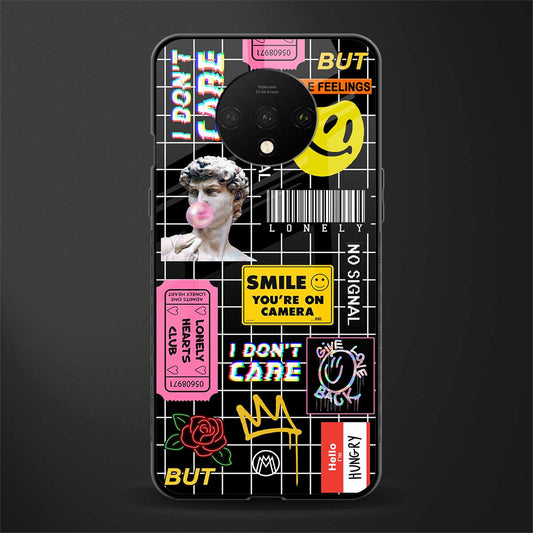 lonely hearts club black glass case for oneplus 7t image