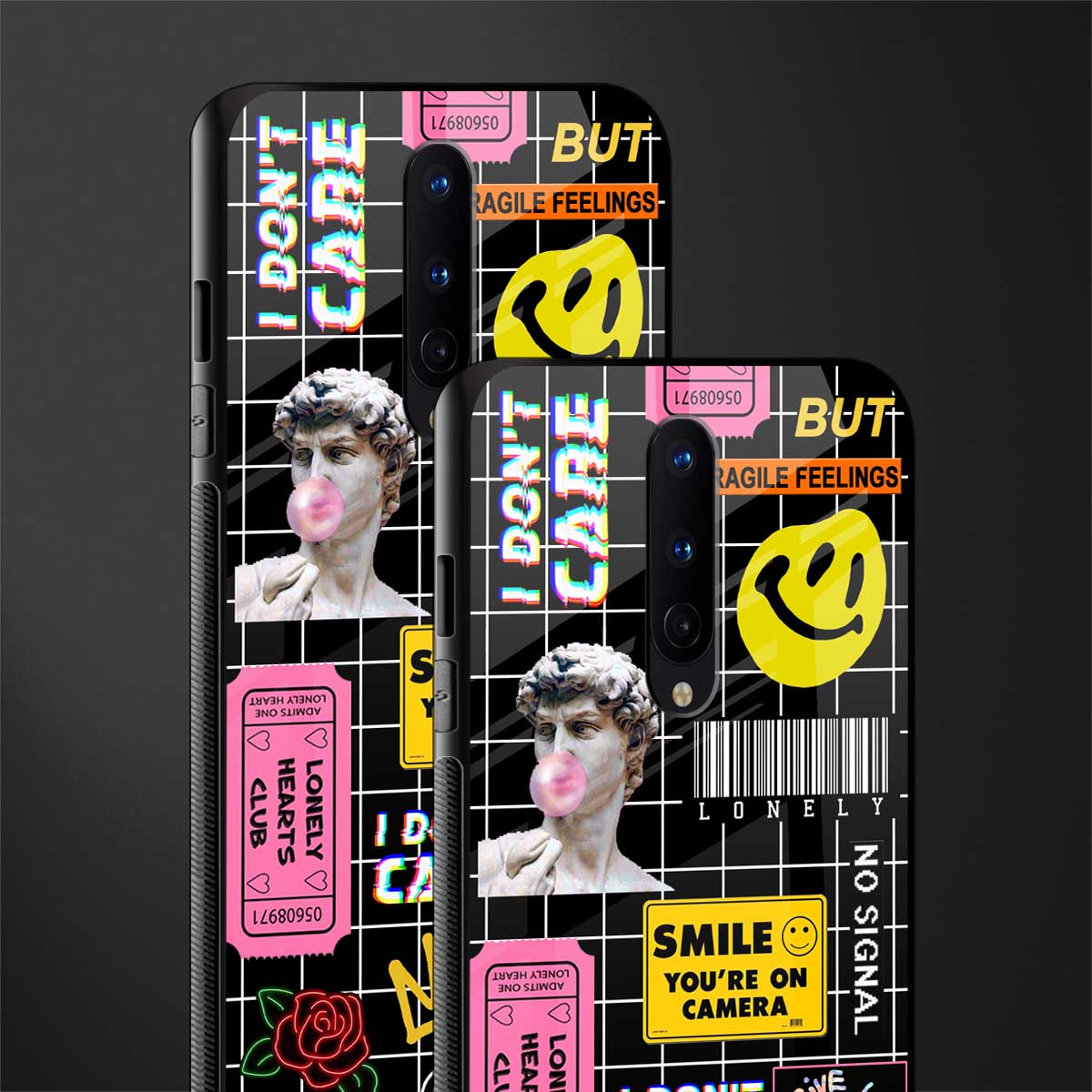 lonely hearts club black glass case for oneplus 8 image-2