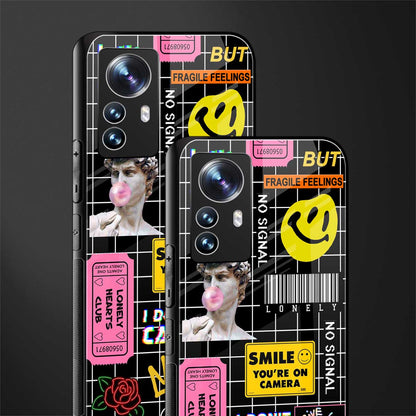 lonely hearts club black back phone cover | glass case for xiaomi 12 pro