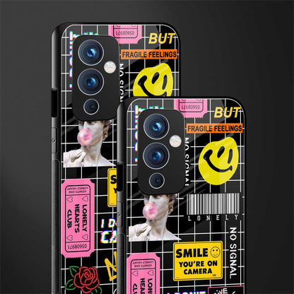 lonely hearts club black back phone cover | glass case for oneplus 9