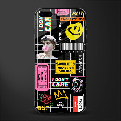 lonely hearts club black glass case for iphone 7 plus image