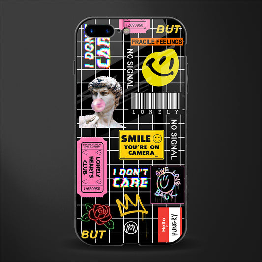 lonely hearts club black glass case for iphone 7 plus image