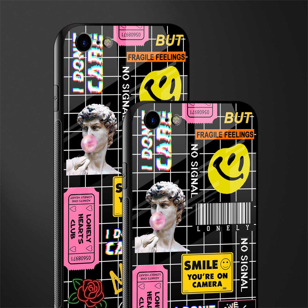 lonely hearts club black glass case for iphone 8 image-2
