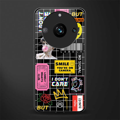 lonely hearts club black back phone cover | glass case for realme 11 pro 5g
