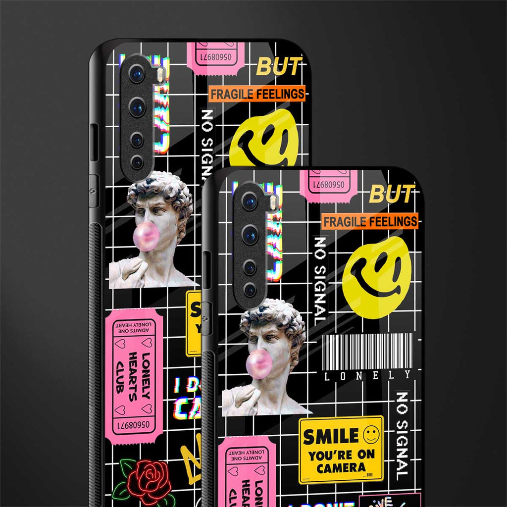 lonely hearts club black glass case for oneplus nord ac2001 image-2