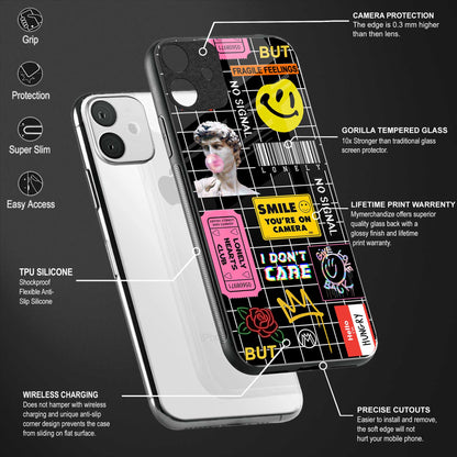 lonely hearts club black back phone cover | glass case for samsung galaxy a14 5g