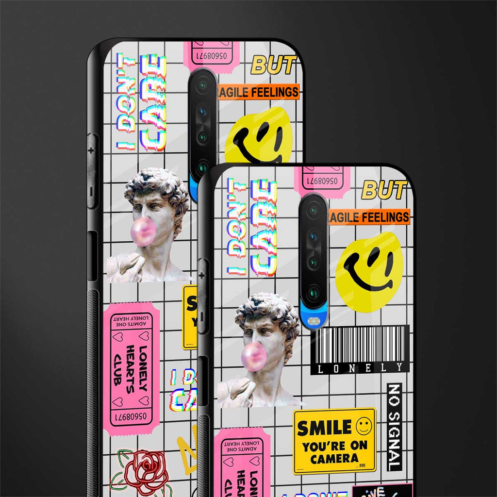 lonely hearts club white glass case for poco x2 image-2