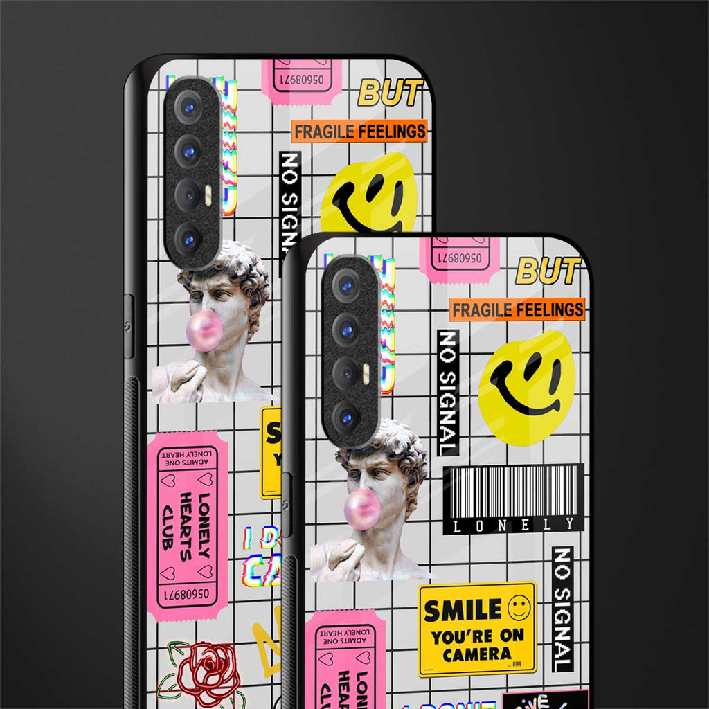 lonely hearts club white glass case for oppo reno 3 pro image-2