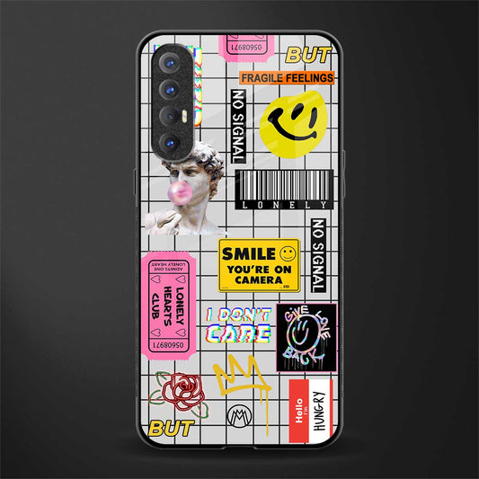 lonely hearts club white glass case for oppo reno 3 pro image