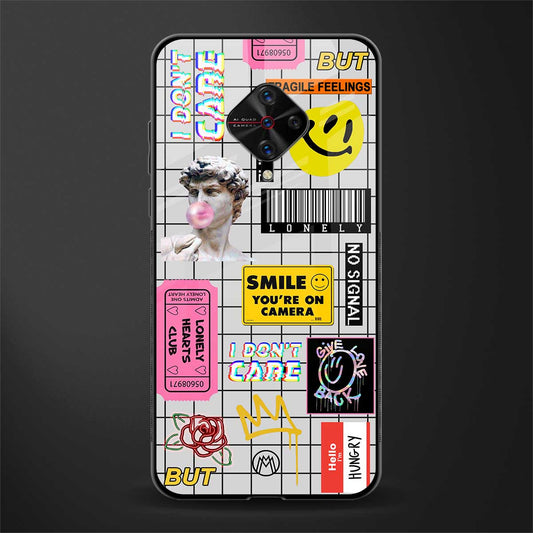 lonely hearts club white glass case for vivo s1 pro image