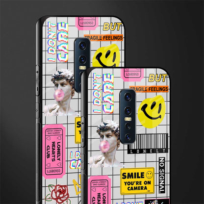 lonely hearts club white glass case for vivo v17 pro image-2