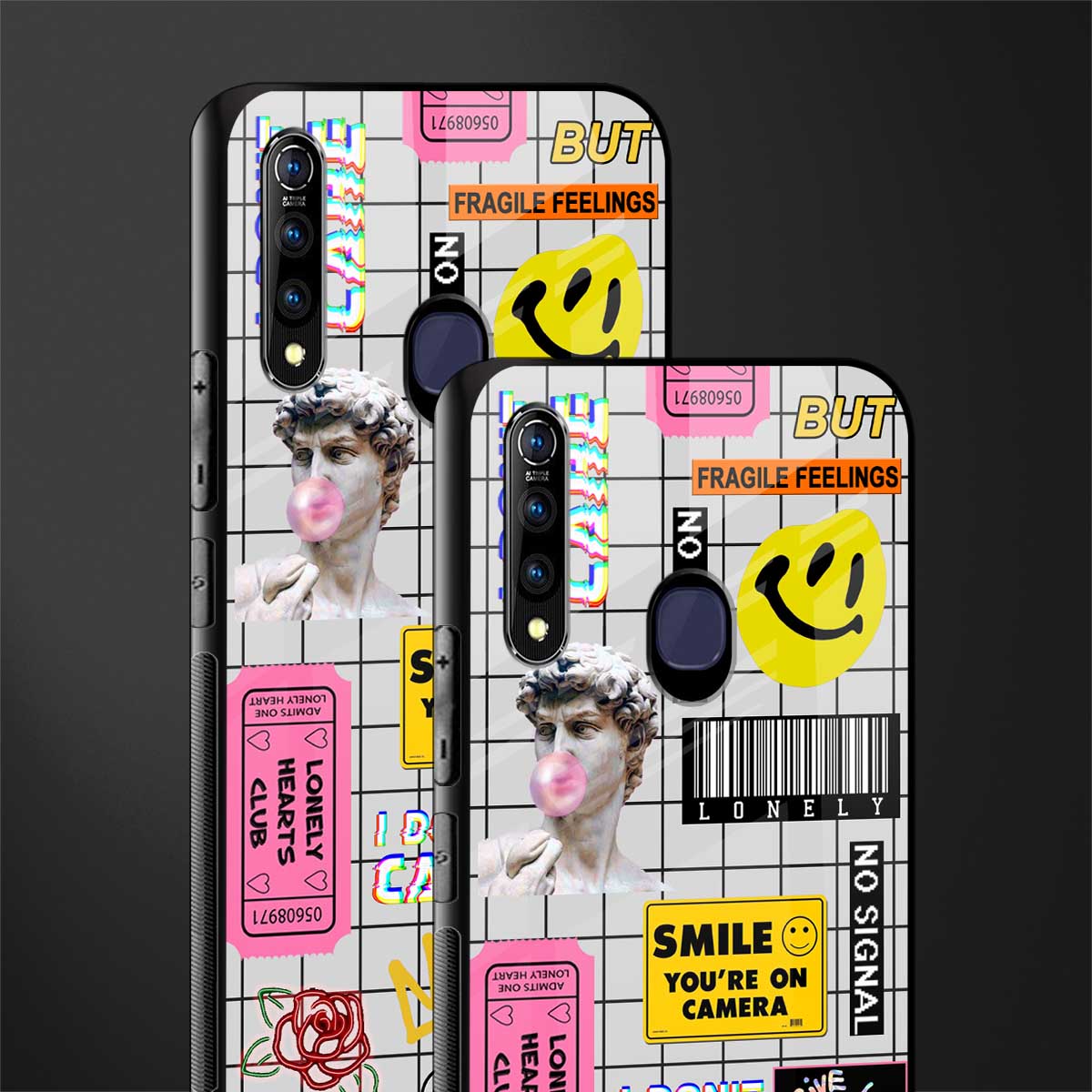 lonely hearts club white glass case for vivo z1 pro image-2