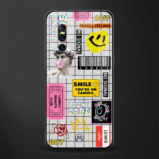 lonely hearts club white glass case for vivo v15 pro image