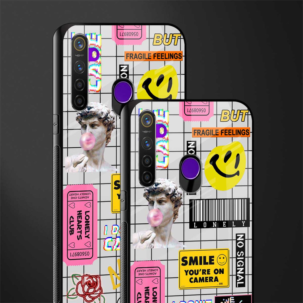 lonely hearts club white glass case for realme 5 pro image-2