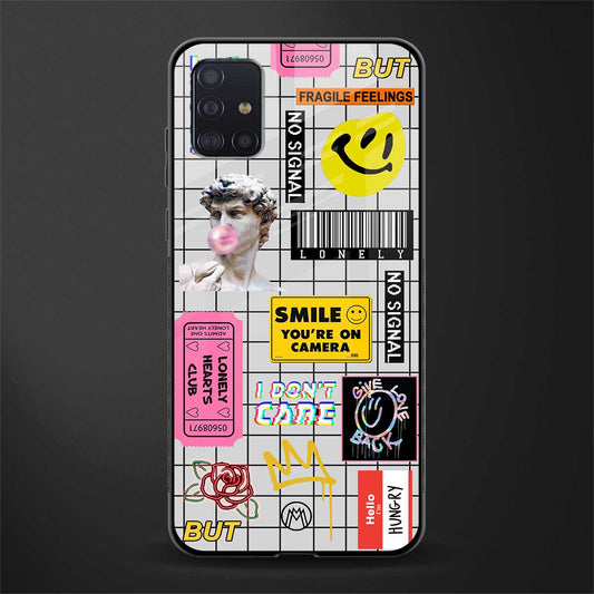 lonely hearts club white glass case for samsung galaxy a71 image