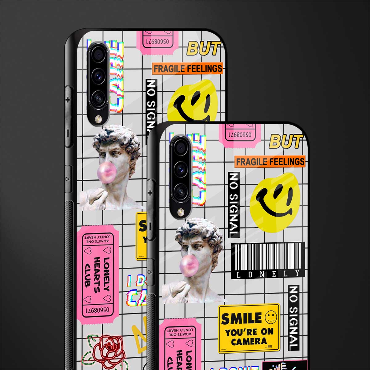 lonely hearts club white glass case for samsung galaxy a70 image-2