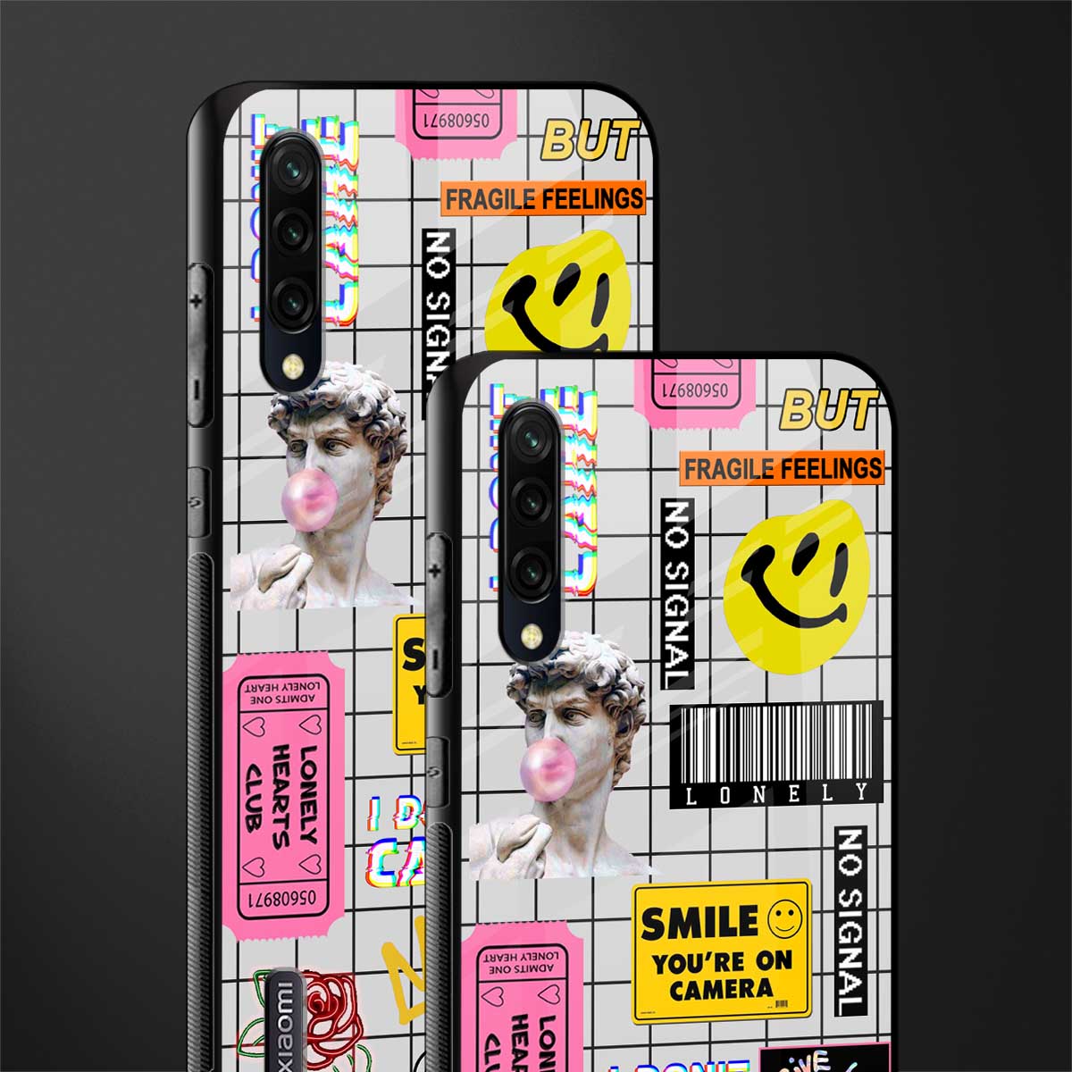 lonely hearts club white glass case for mi a3 redmi a3 image-2