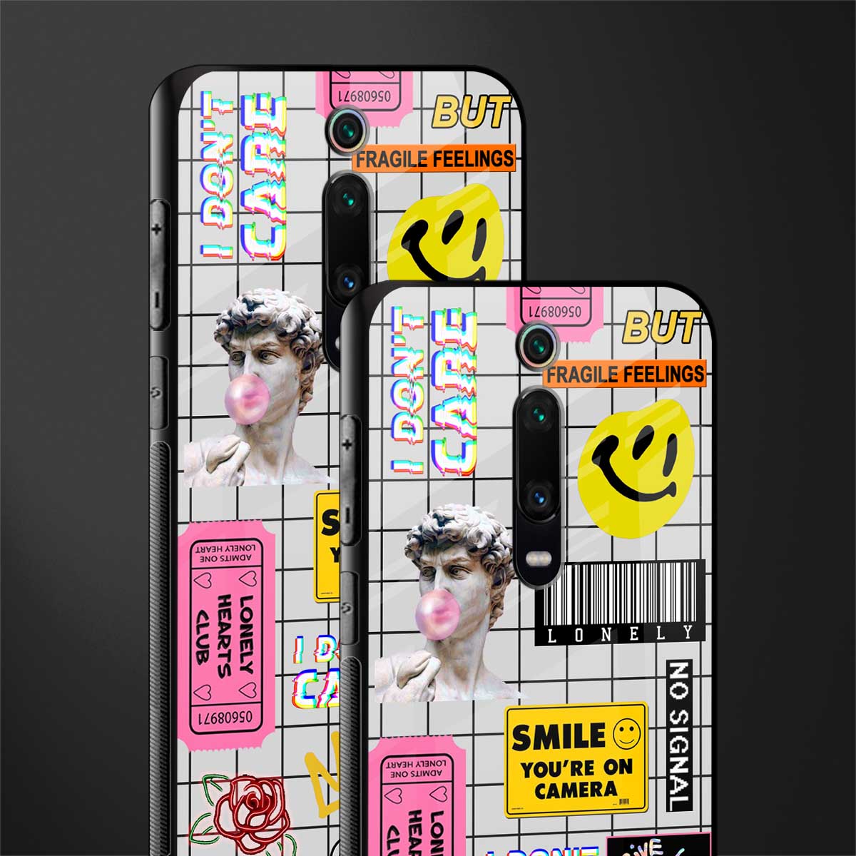 lonely hearts club white glass case for redmi k20 pro image-2