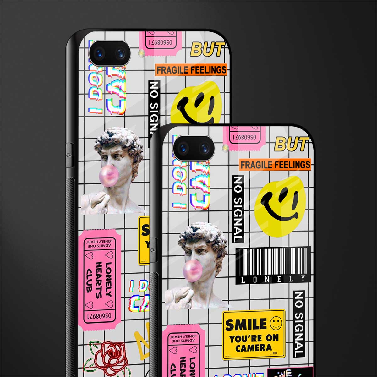 lonely hearts club white glass case for realme c1 image-2