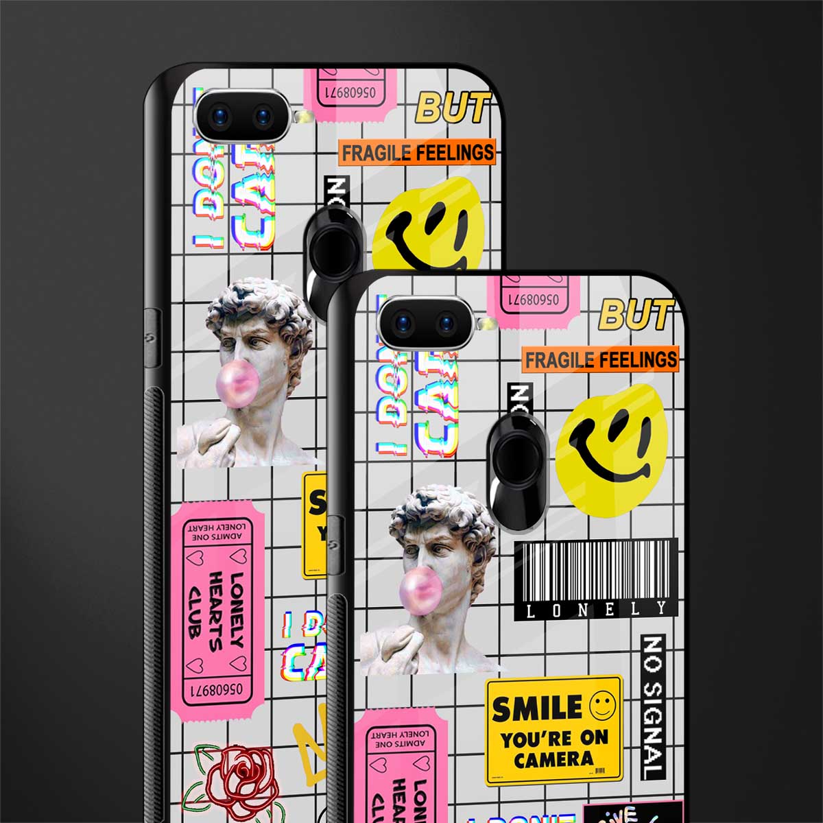 lonely hearts club white glass case for oppo a12 image-2