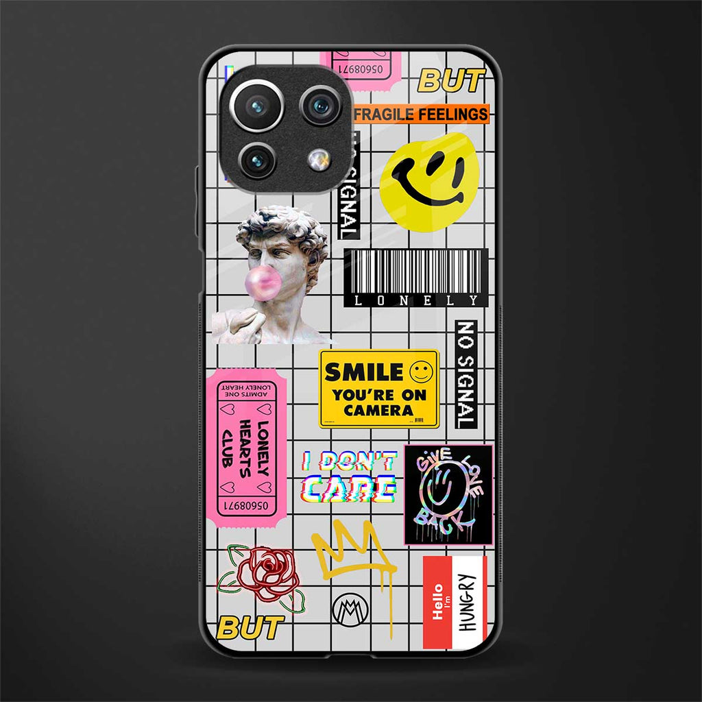 lonely hearts club white glass case for mi 11 lite image