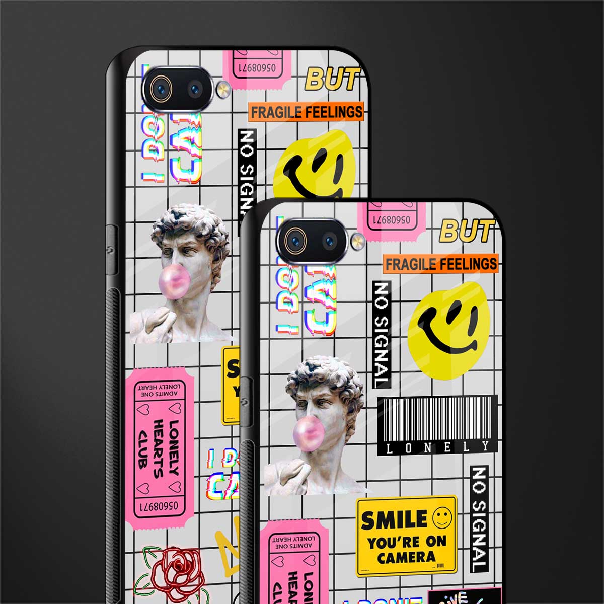 lonely hearts club white glass case for oppo a1k image-2