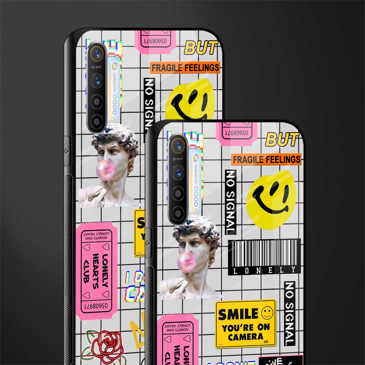 lonely hearts club white glass case for realme x2 image-2