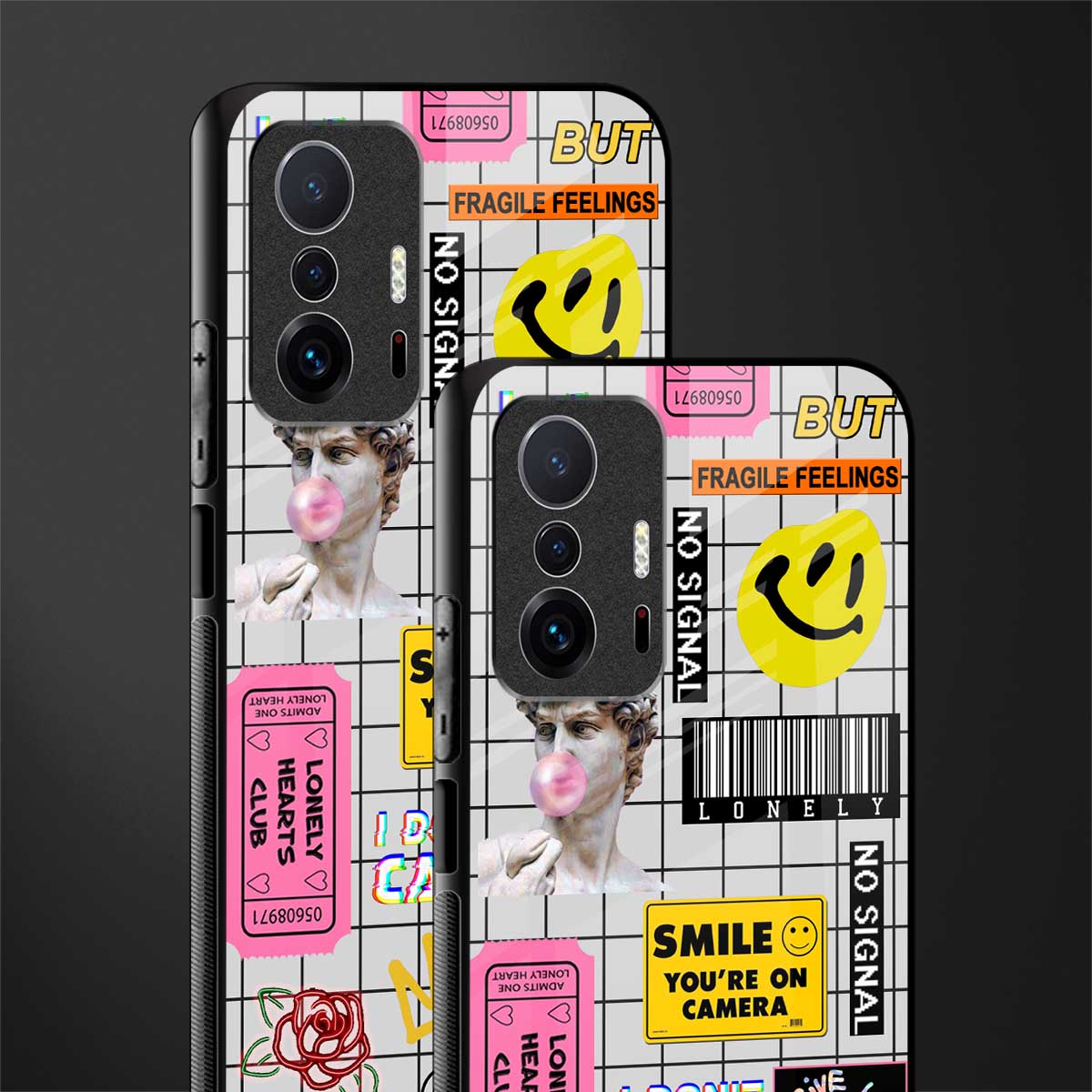 lonely hearts club white glass case for mi 11t pro 5g image-2