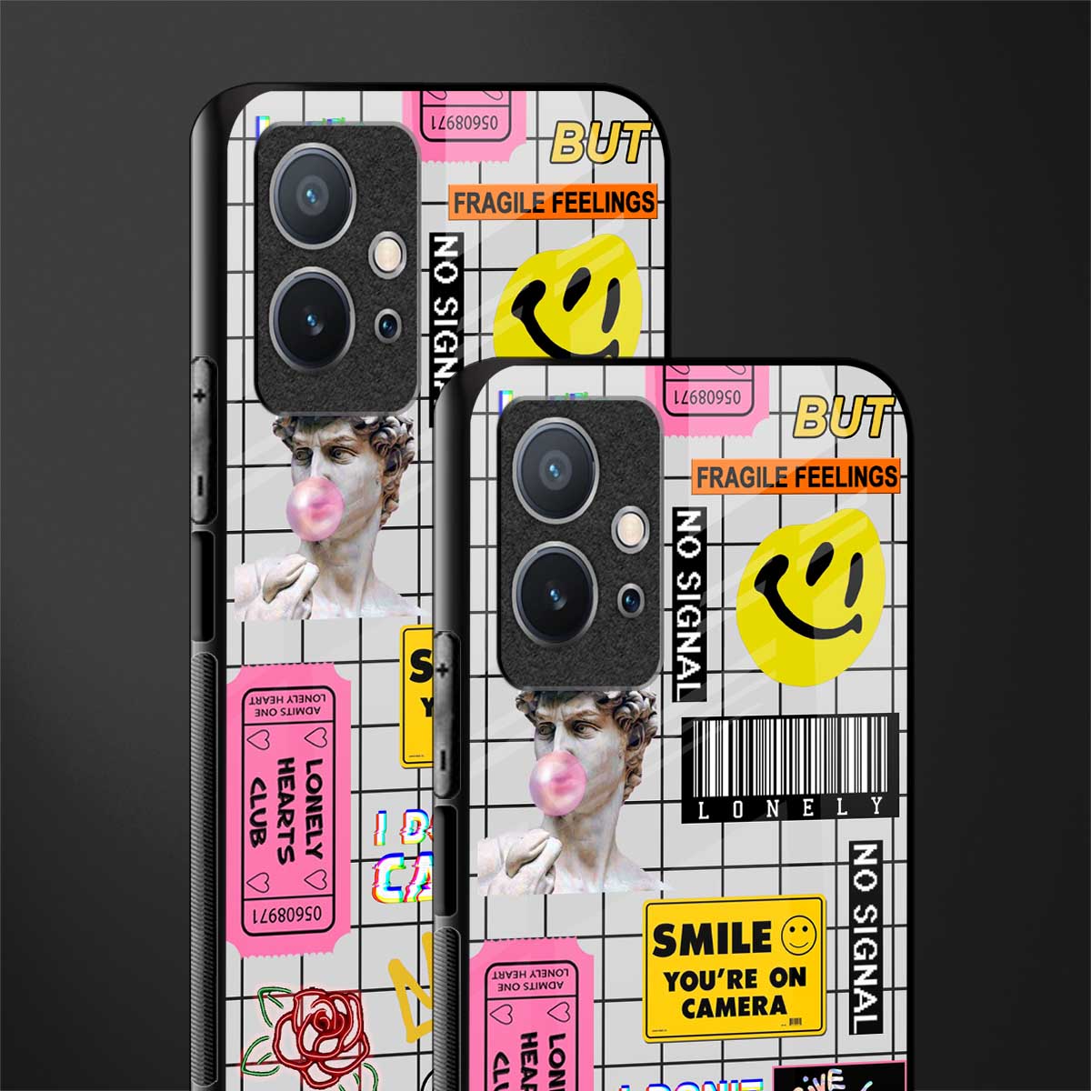 lonely hearts club white glass case for vivo t1 5g image-2