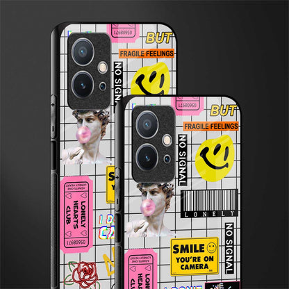 lonely hearts club white glass case for vivo t1 5g image-2
