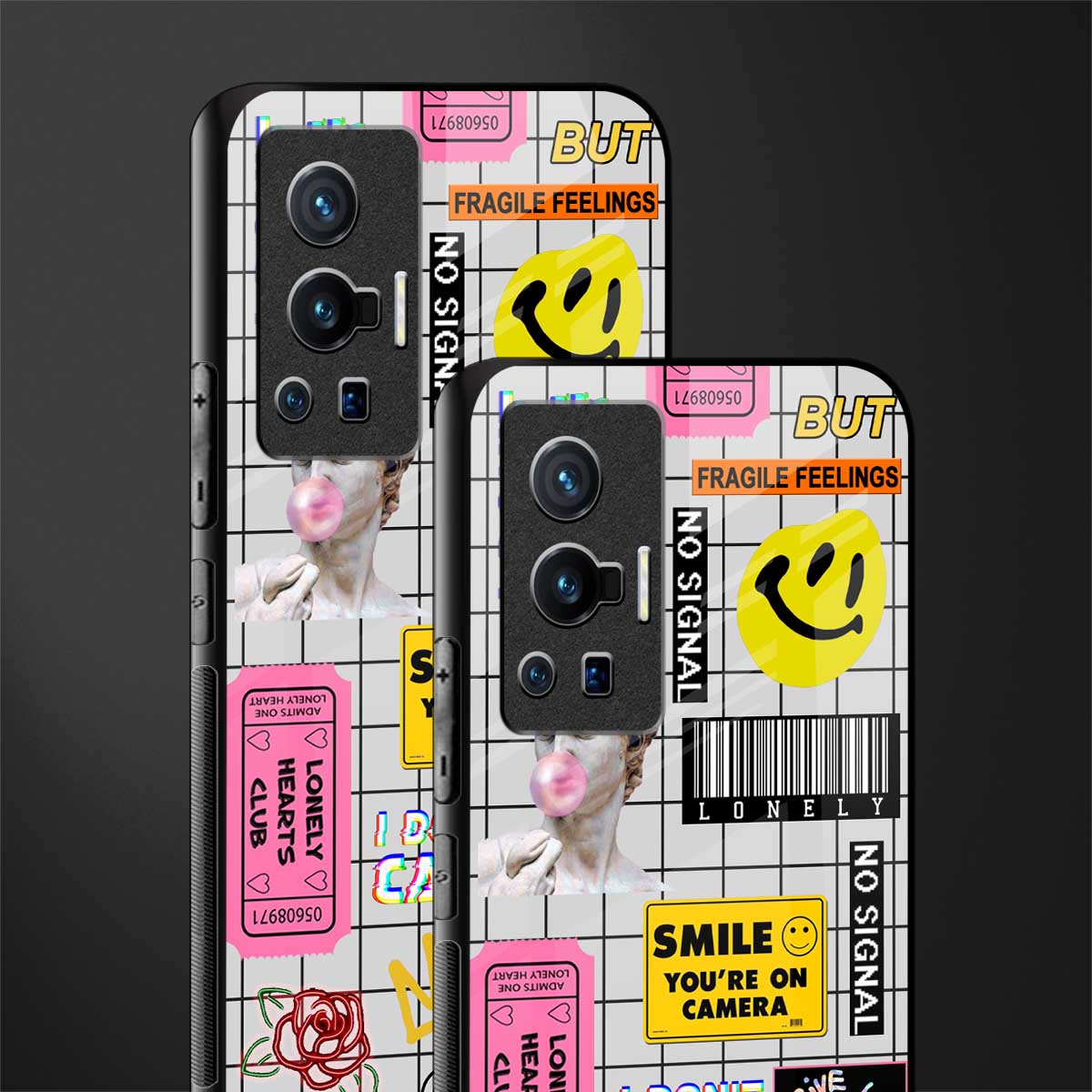 lonely hearts club white glass case for vivo x70 pro image-2