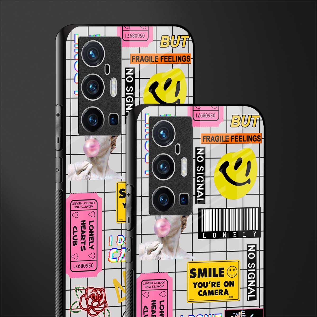 lonely hearts club white glass case for vivo x70 pro plus image-2