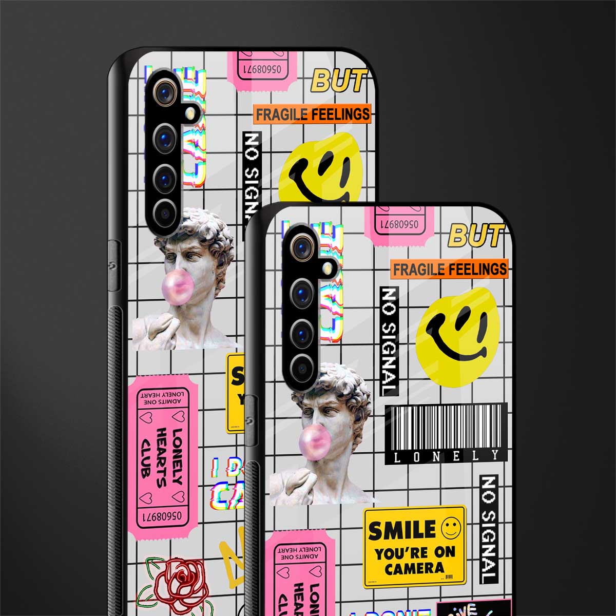 lonely hearts club white glass case for realme x50 pro image-2