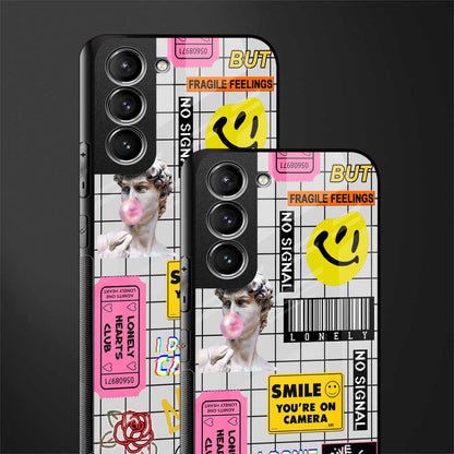 lonely hearts club white glass case for samsung galaxy s22 5g image-2