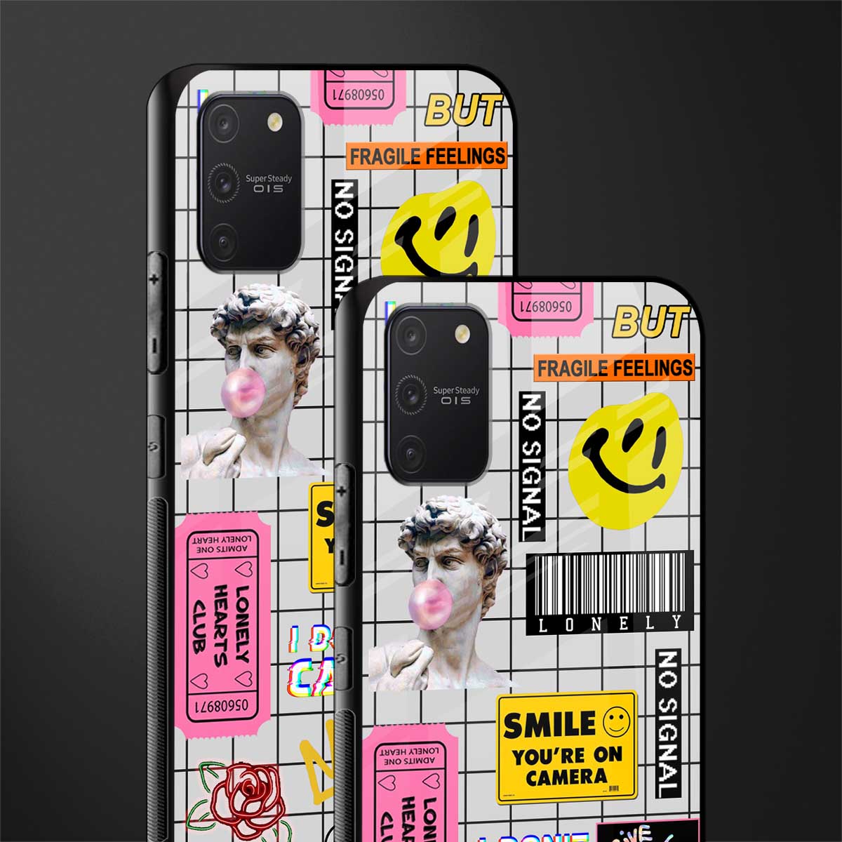 lonely hearts club white glass case for samsung galaxy a91 image-2