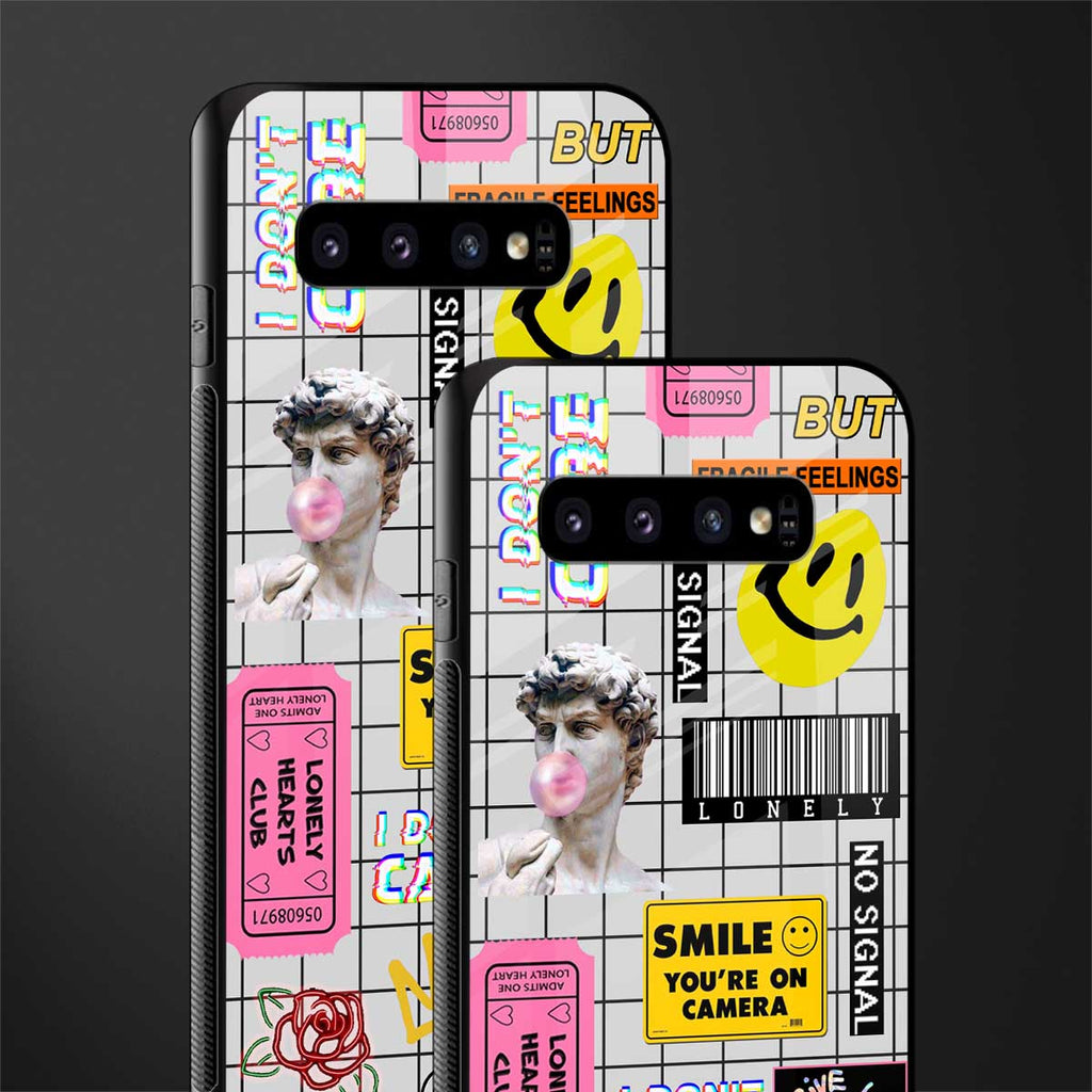 lonely hearts club white glass case for samsung galaxy s10 plus image-2