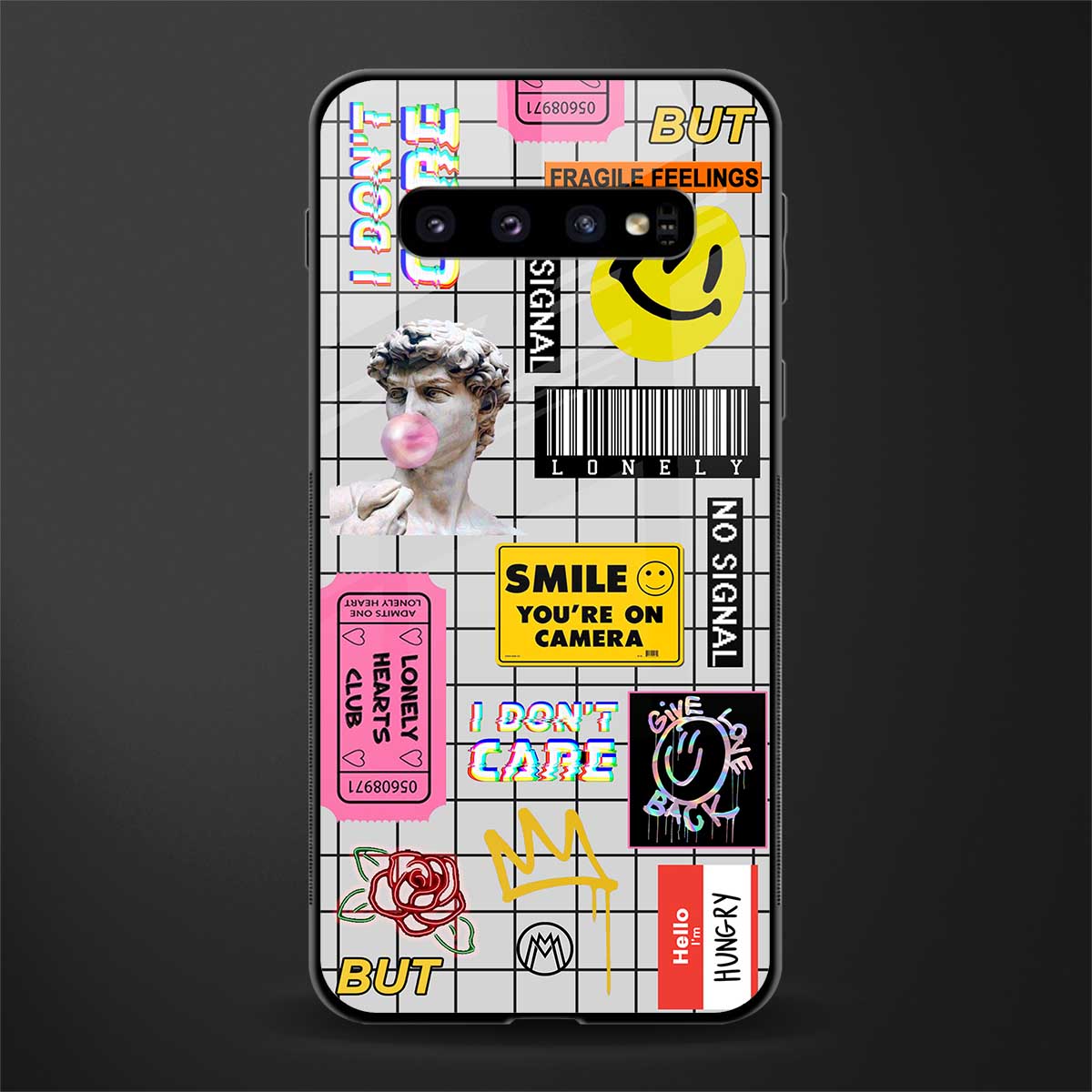 lonely hearts club white glass case for samsung galaxy s10 image