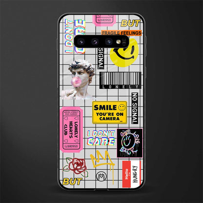 lonely hearts club white glass case for samsung galaxy s10 image