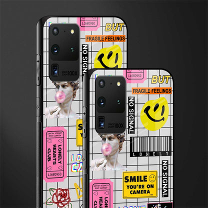lonely hearts club white glass case for samsung galaxy s20 ultra image-2