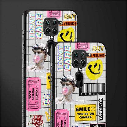 lonely hearts club white glass case for redmi note 9 image-2