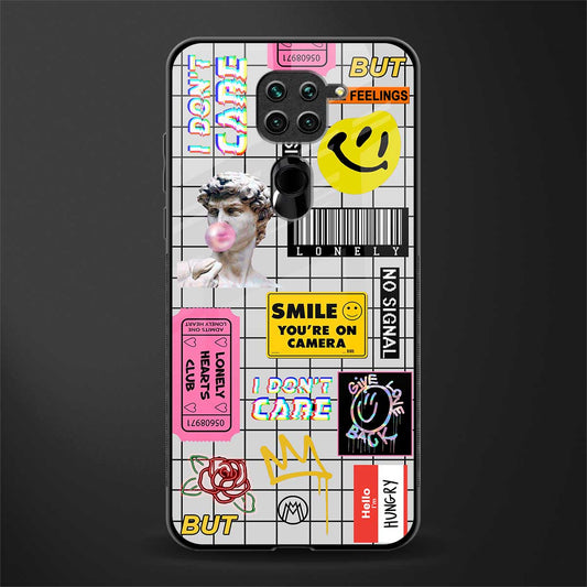 lonely hearts club white glass case for redmi note 9 image
